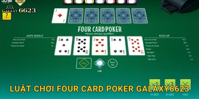 Four Card Poker chiến lược – Bước ngoặt bài tứ quý tại Galaxy6623 2 Luật chơi Four Card Poker Galaxy6623