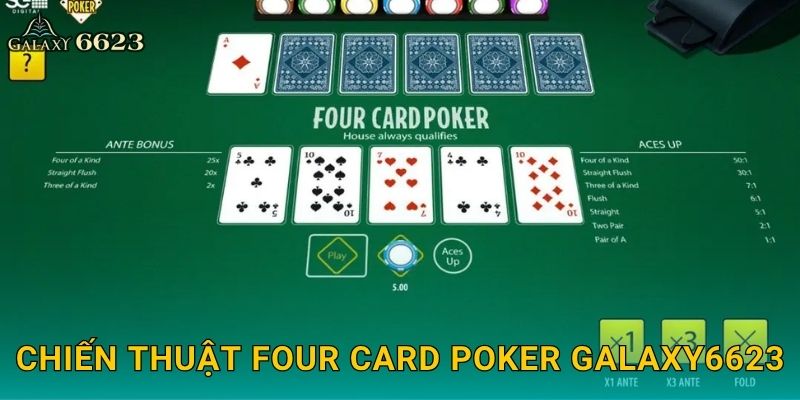 Four Card Poker chiến lược – Bước ngoặt bài tứ quý tại Galaxy6623 3 Chiến thuật Four Card Poker Galaxy6623